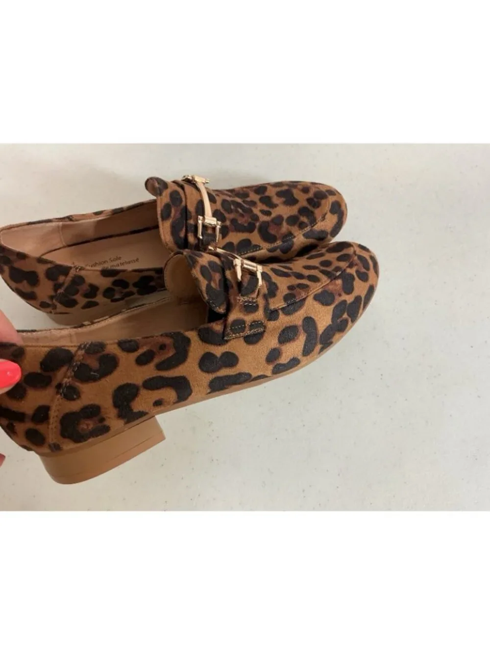 Leopard Print Loafers Flats Womens 8